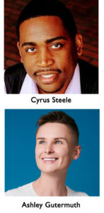 Comedian Cyrus Steel who is a man of color and Comedian Ashley Gutermuth who is a white woman